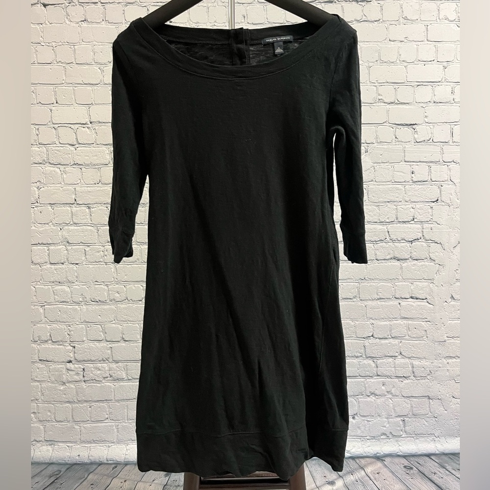 Banana Republic 3/4 Shenstone black tshirt dress size S